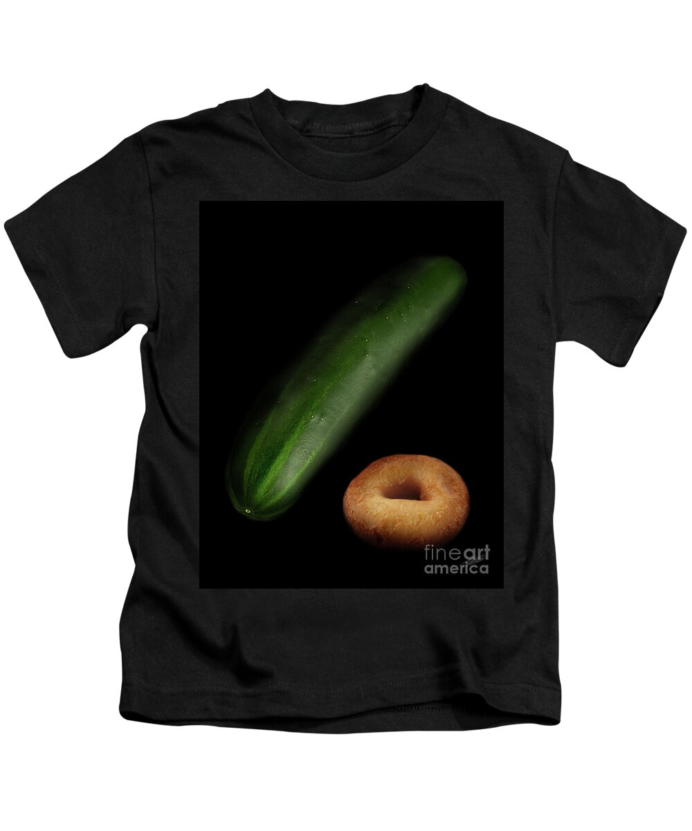 Donut and Cucumber Kids T-Shirt by Peter Piatt