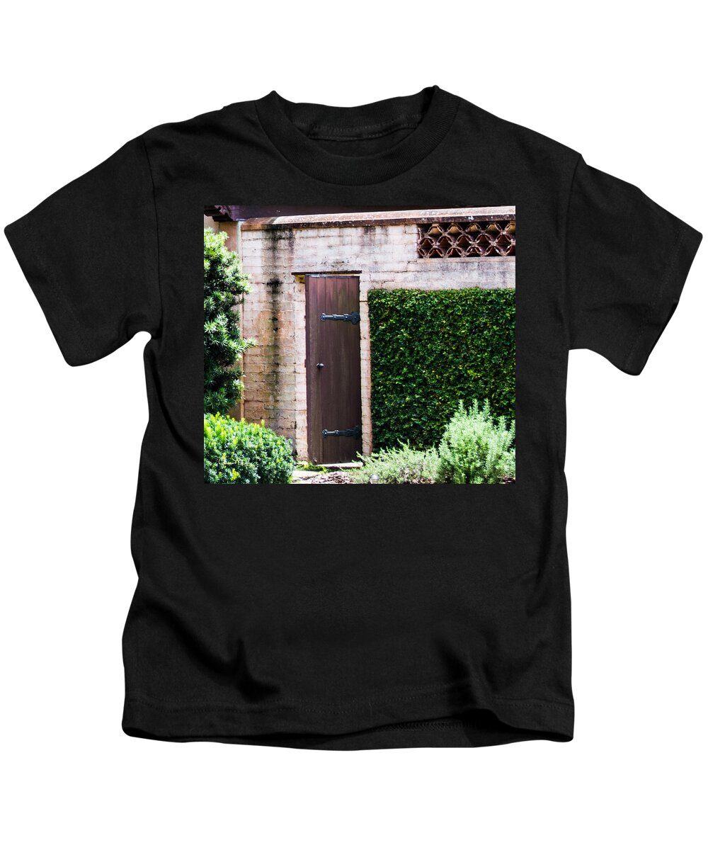 susan Molnar Kids T-Shirt featuring the photograph Door To The Past by Susan Molnar