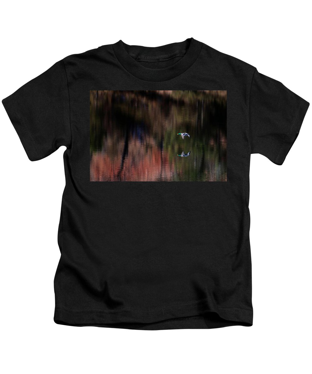 Mallard Kids T-Shirt featuring the photograph Duck Scape 3 by Donald J Gray