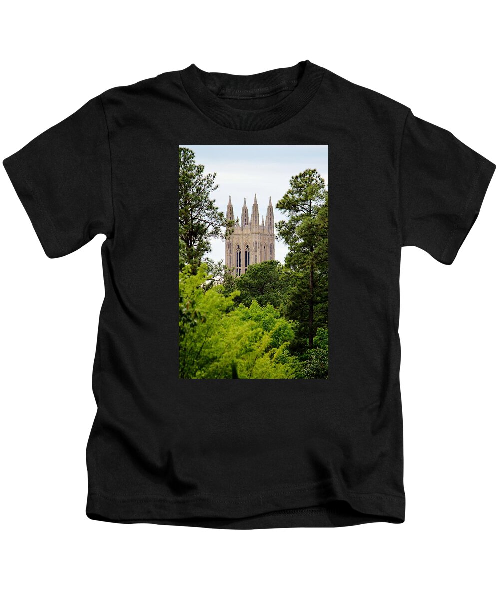 Duke Kids T-Shirt featuring the photograph Duke Chapel by Cynthia Guinn