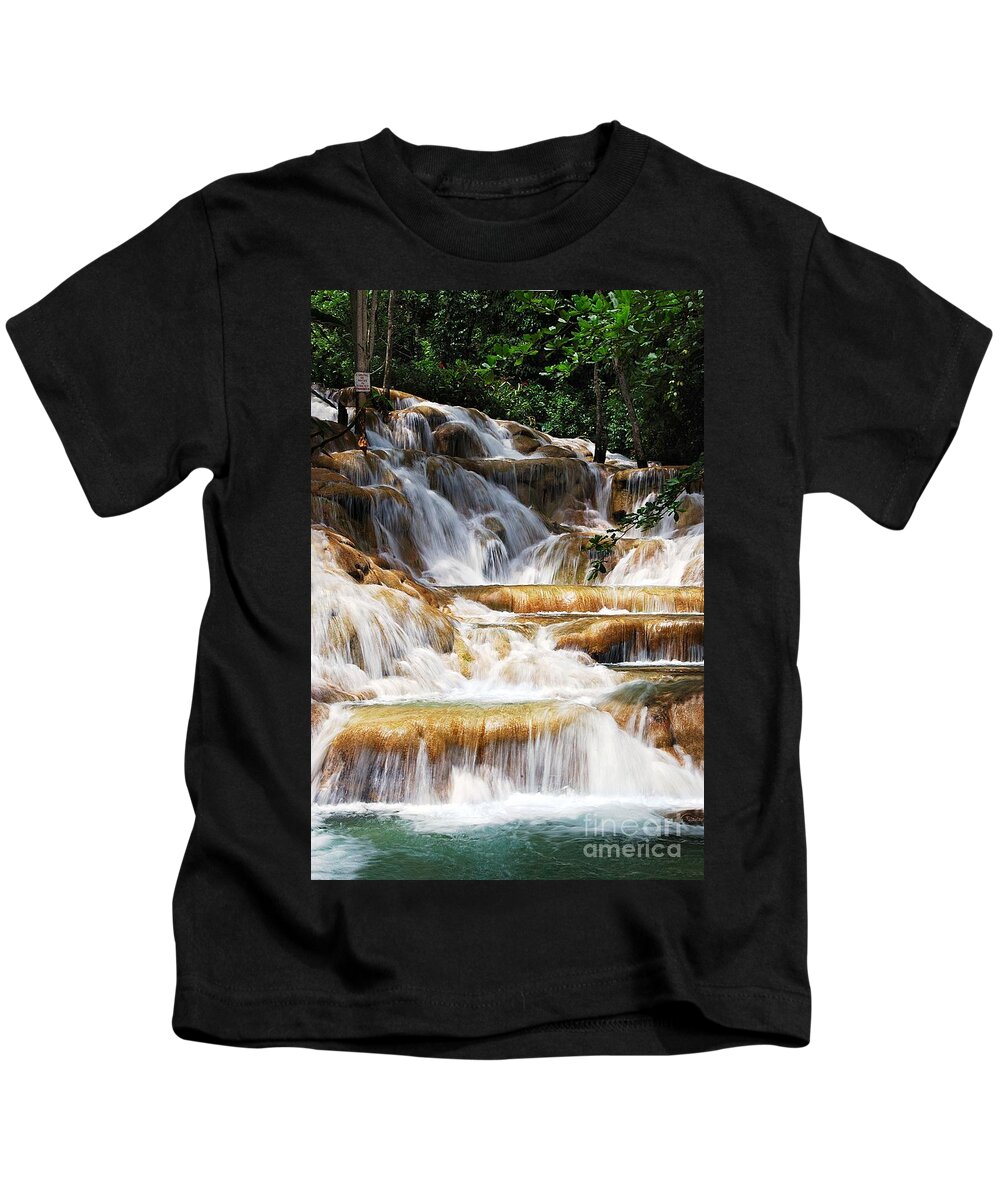 Dunn Falls Kids T-Shirt featuring the photograph Dunn Falls _ by Hannes Cmarits