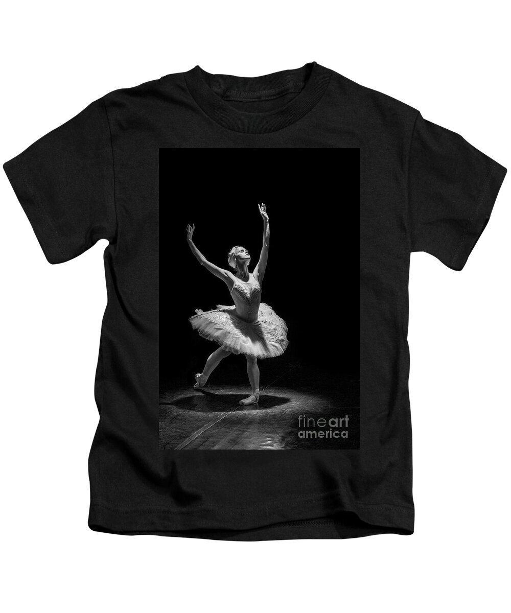 Clare Bambers Kids T-Shirt featuring the photograph Dying Swan 6. by Clare Bambers