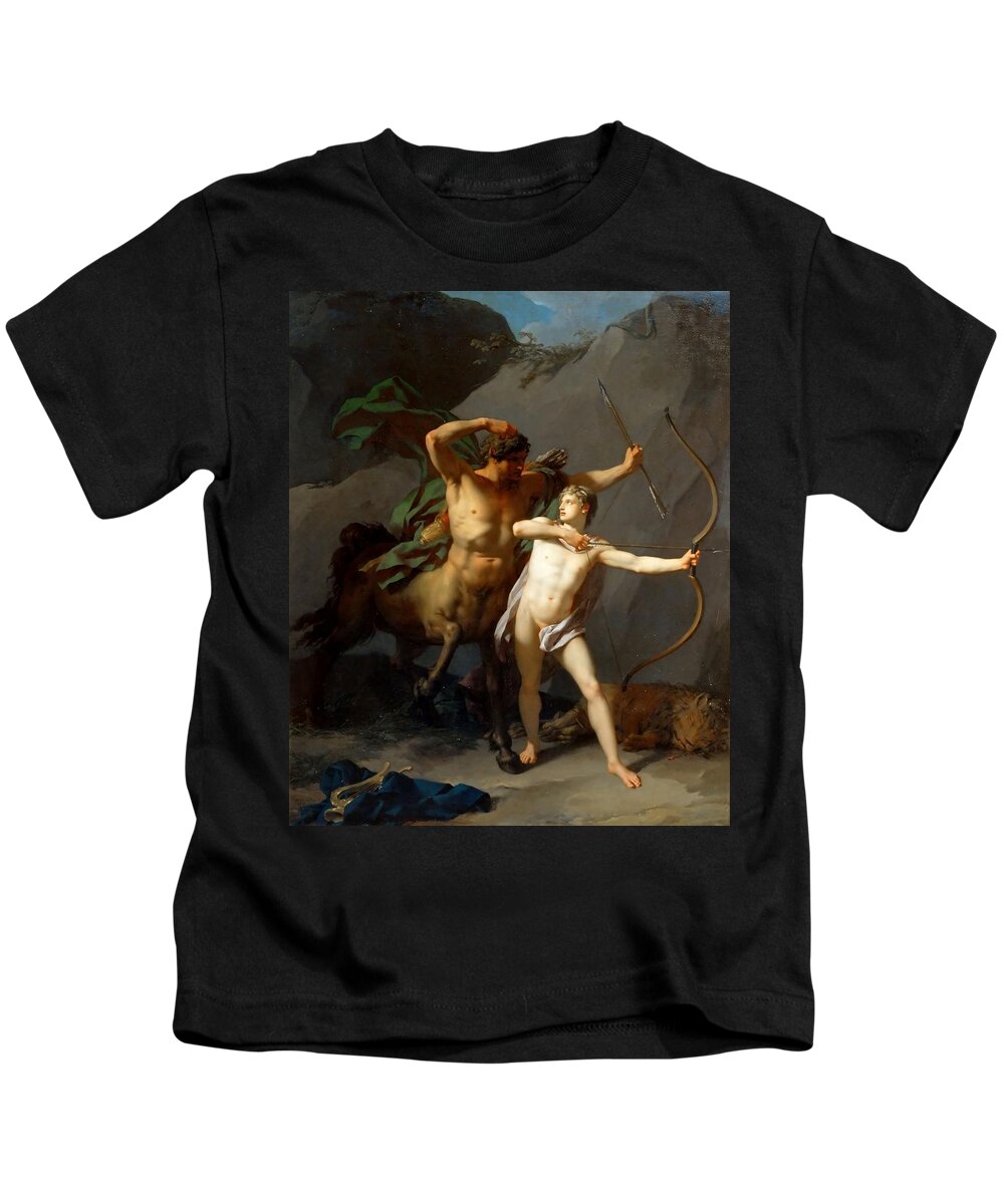 Jean Baptiste Regnault Kids T-Shirt featuring the painting Education of Achilles by Jean Baptiste Regnault
