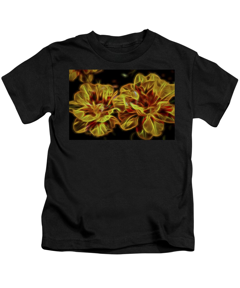 Nuview Kids T-Shirt featuring the photograph Electric Flowers by Theodore Jones