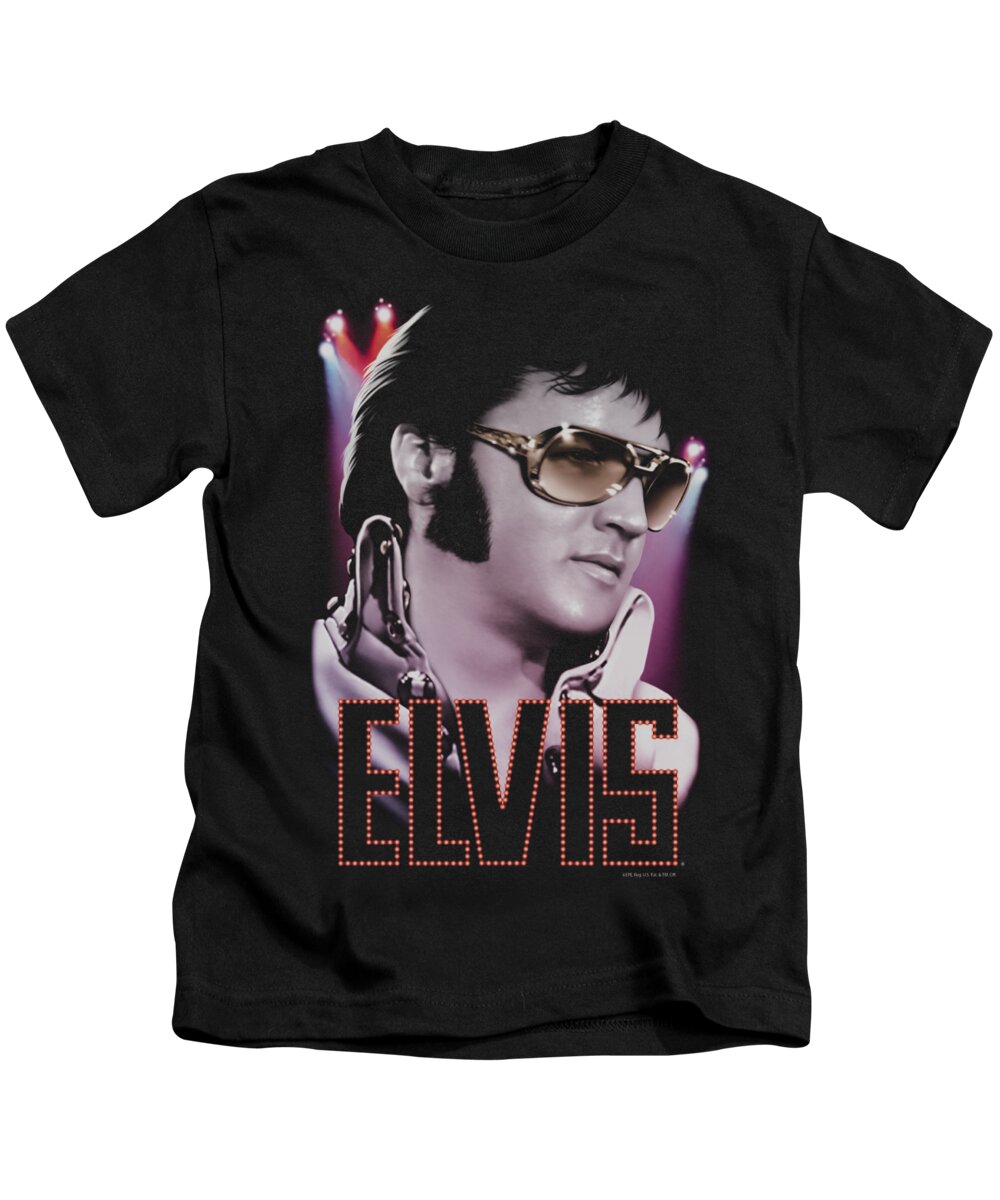 Elvis Kids T-Shirt featuring the digital art Elvis - 70's Star by Brand A