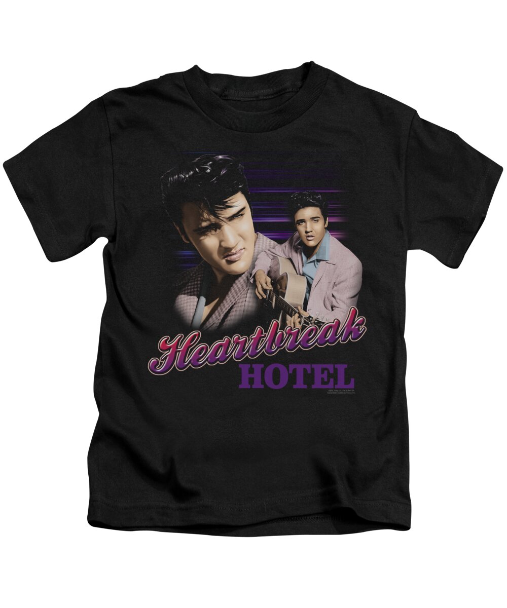Elvis Kids T-Shirt featuring the digital art Elvis - Heartbreak Hotel by Brand A
