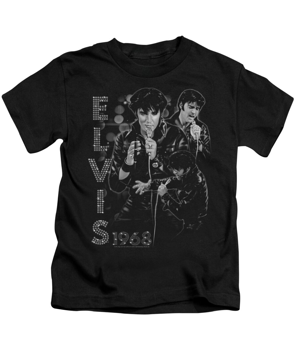 Elvis Kids T-Shirt featuring the digital art Elvis - Leathered by Brand A