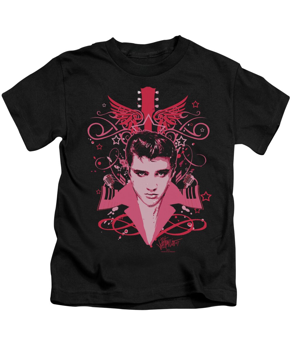 Elvis Kids T-Shirt featuring the digital art Elvis - Lets Face It by Brand A