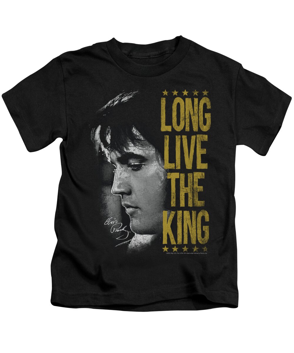 Music Kids T-Shirt featuring the digital art Elvis - Long Live The King by Brand A