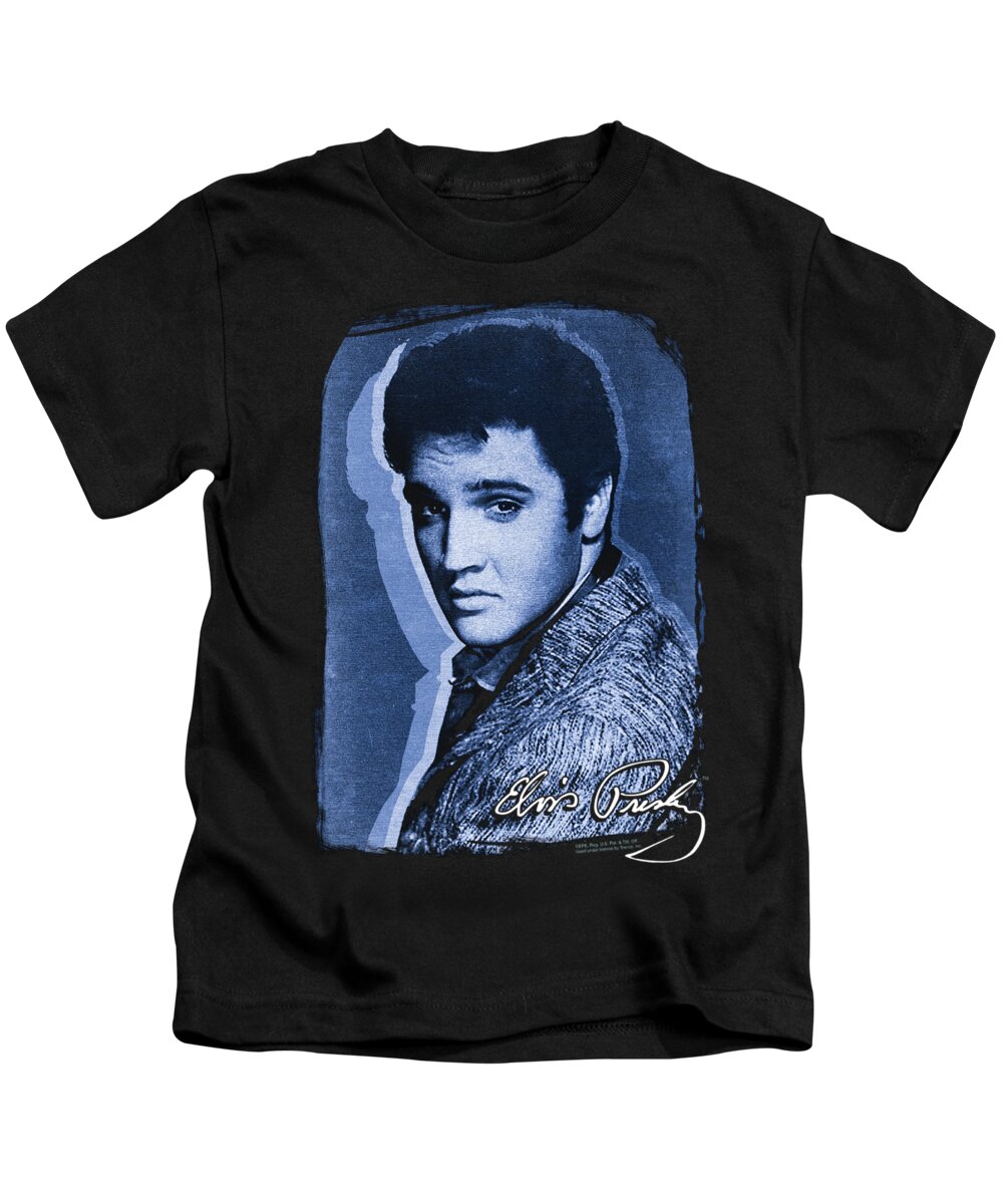  Kids T-Shirt featuring the digital art Elvis - Overlay by Brand A