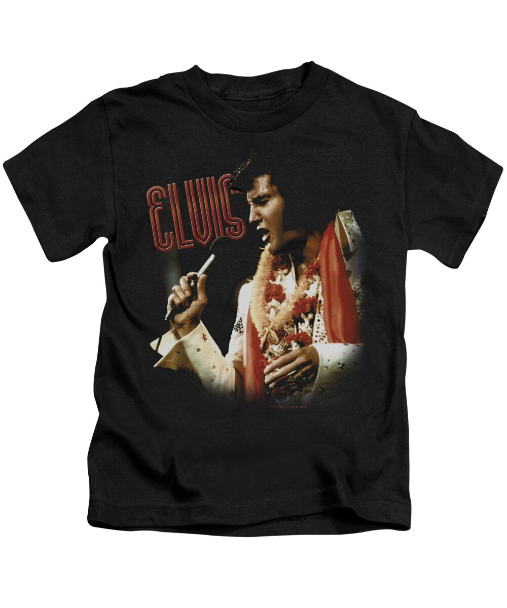  Kids T-Shirt featuring the digital art Elvis - Soulful by Brand A