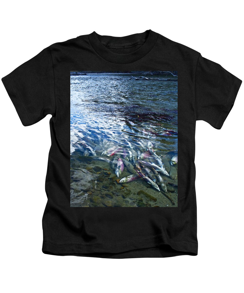 Salmon Kids T-Shirt featuring the photograph Ending To Begin by Theresa Tahara