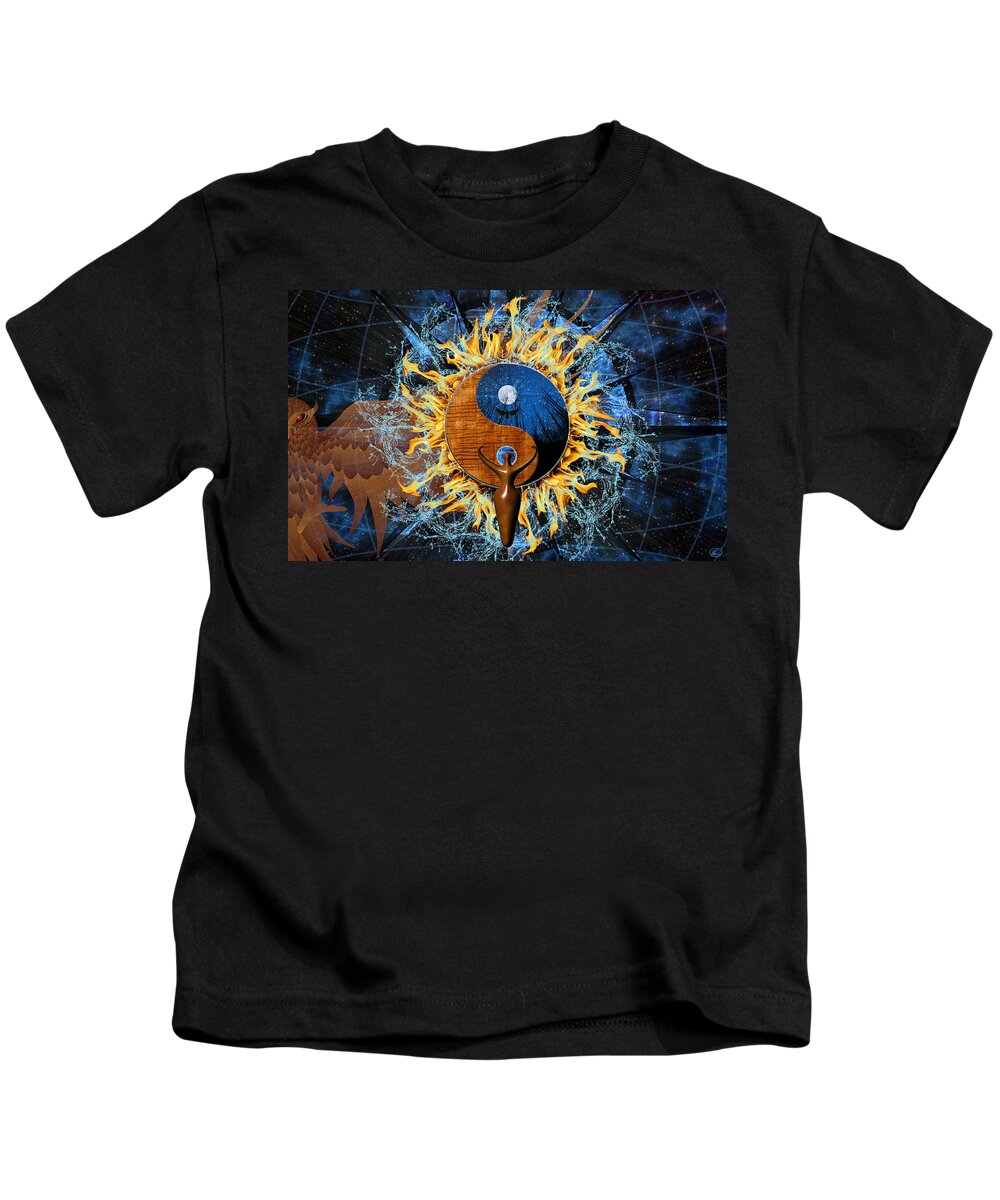 Equilibria Kids T-Shirt featuring the digital art Equilibria by Kenneth Armand Johnson