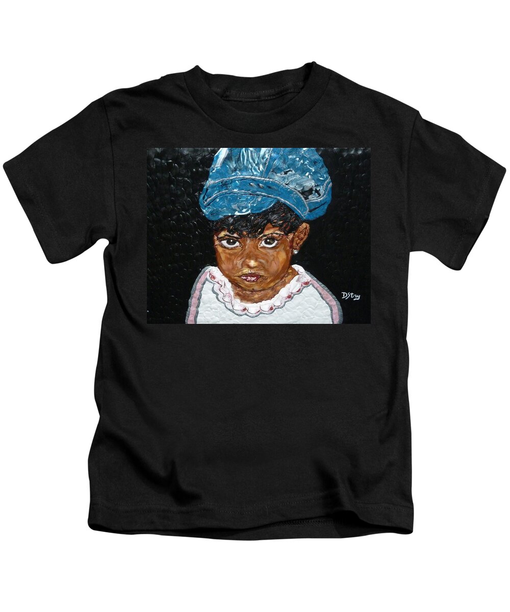 Child Kids T-Shirt featuring the mixed media Rare Essence by Deborah Stanley