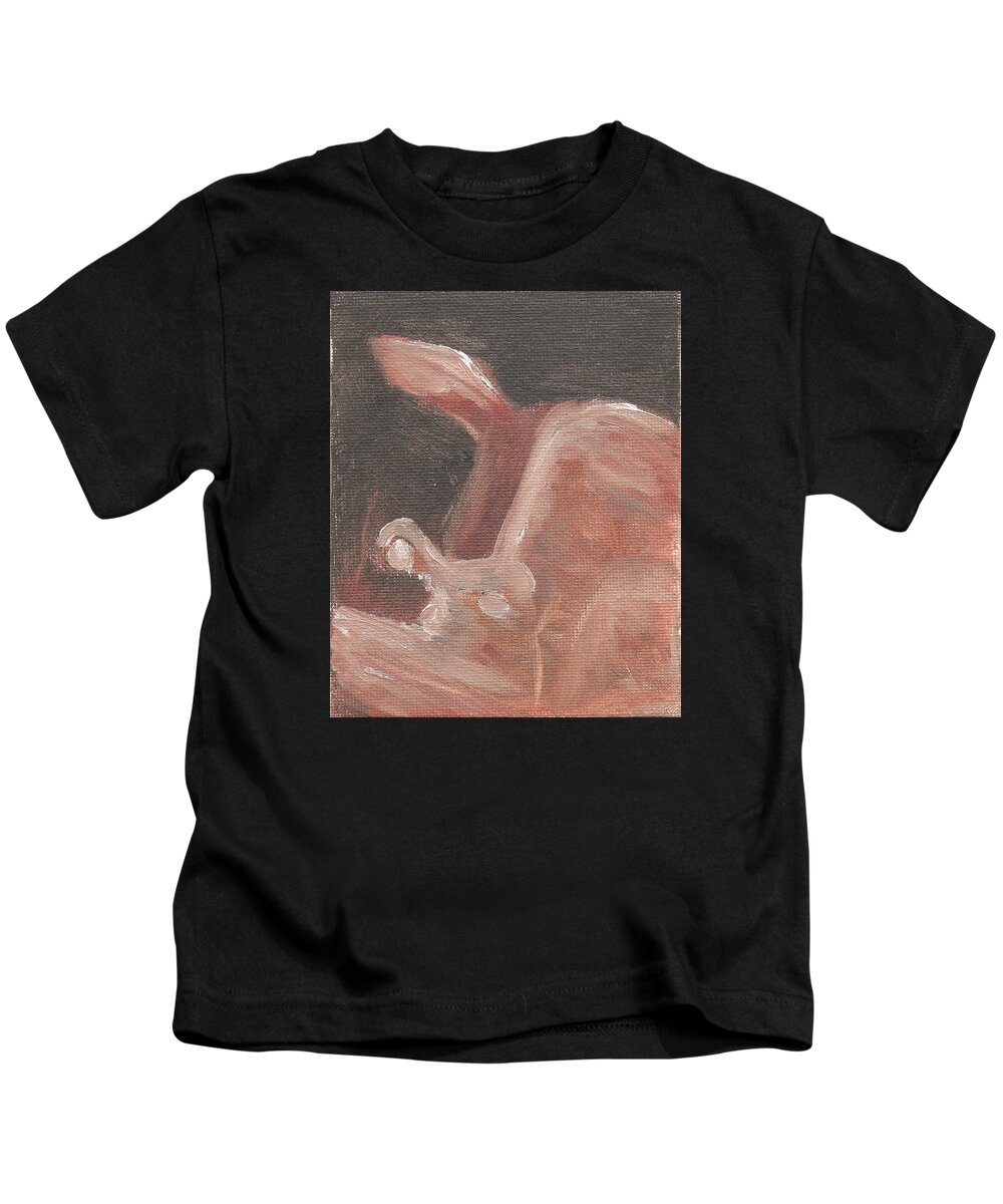 Abstract Kids T-Shirt featuring the painting Face by Jeffrey Oleniacz