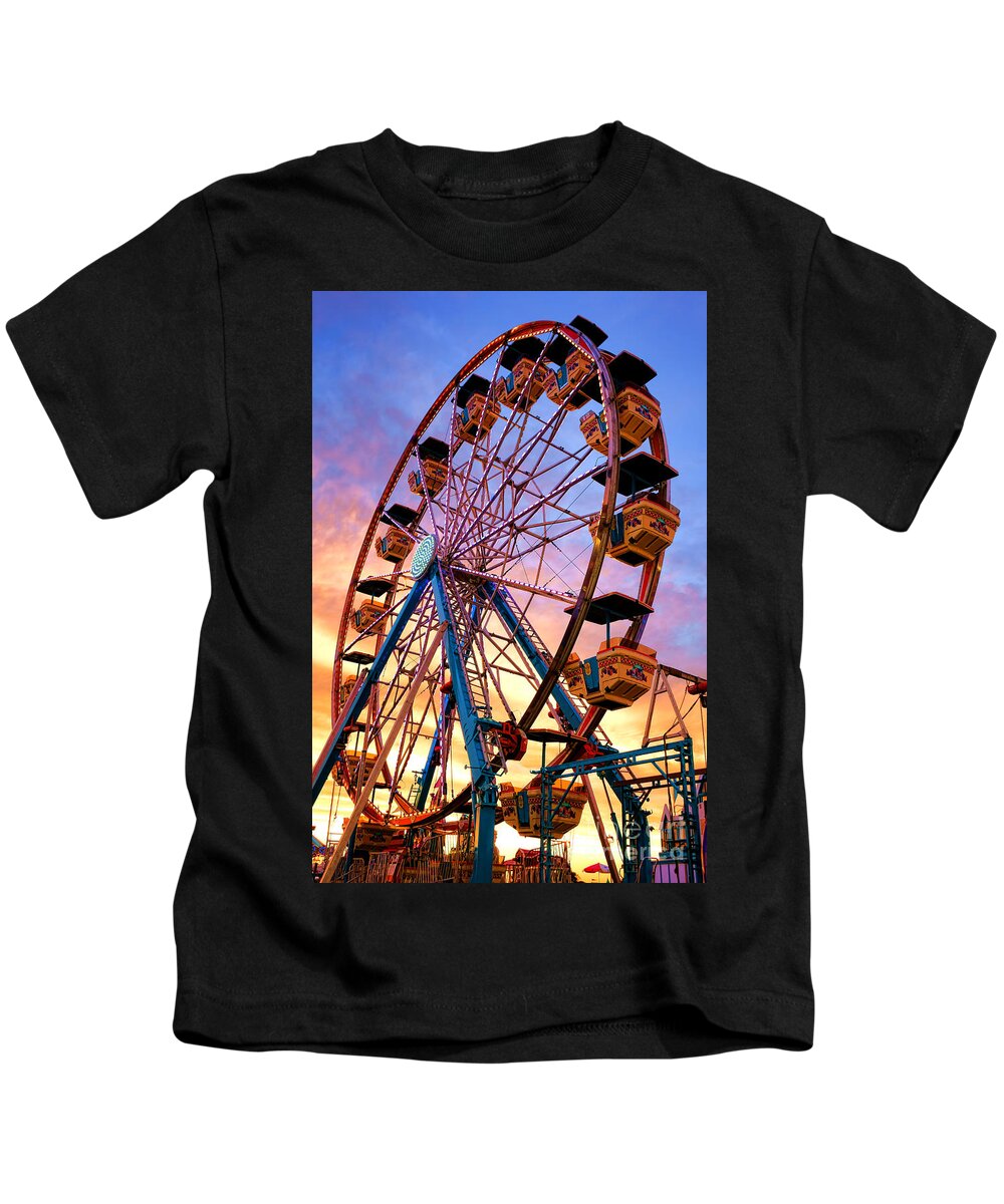 Ferris Kids T-Shirt featuring the photograph Ferris Wheel Dream by Olivier Le Queinec