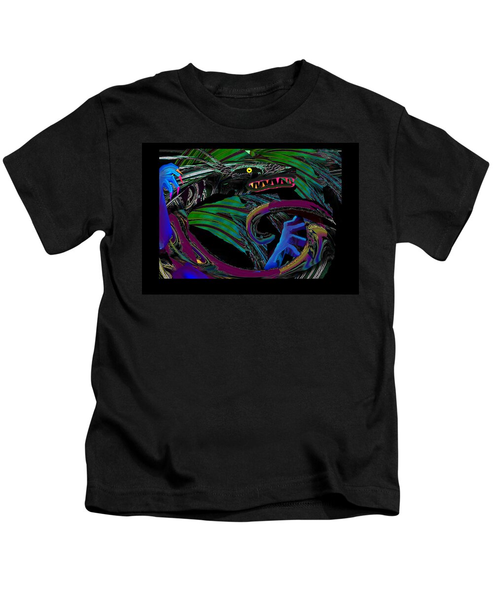Dragon Kids T-Shirt featuring the digital art Fight The Dragon by XERXEESE Color Schemes