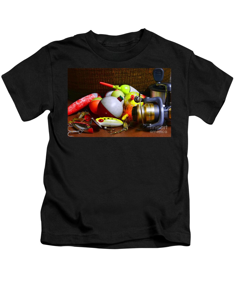 Paul Ward Kids T-Shirt featuring the photograph Fishing - Freshwater Tackle by Paul Ward