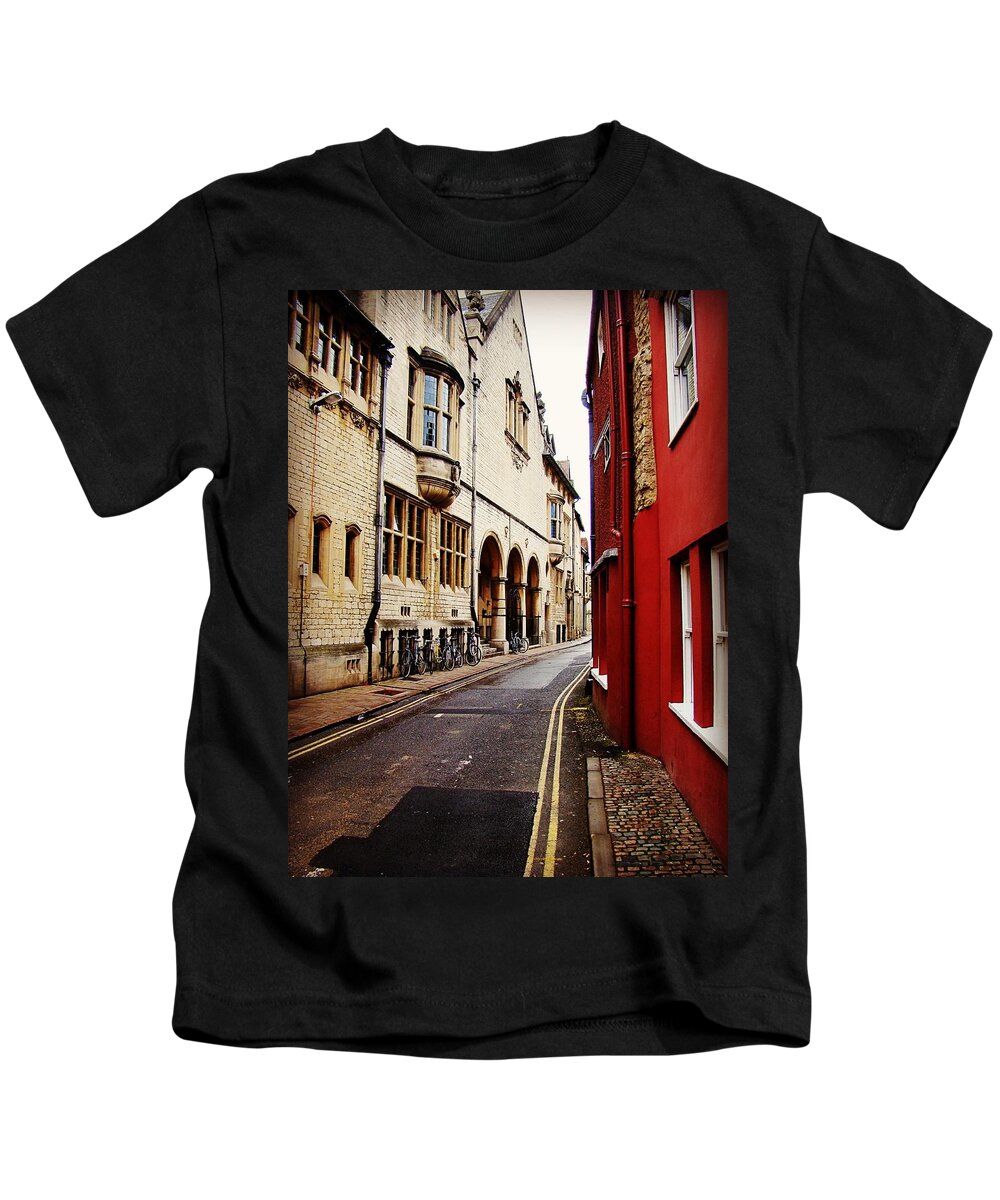 Oxford Kids T-Shirt featuring the photograph Follow the Yellow Lines by Zinvolle Art