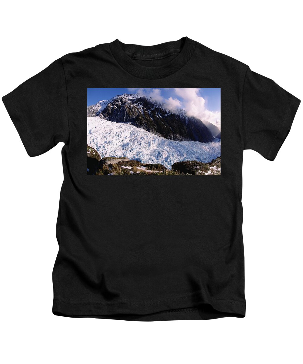 Feb0514 Kids T-Shirt featuring the photograph Fox Glacier Westland National Park New by Tui De Roy