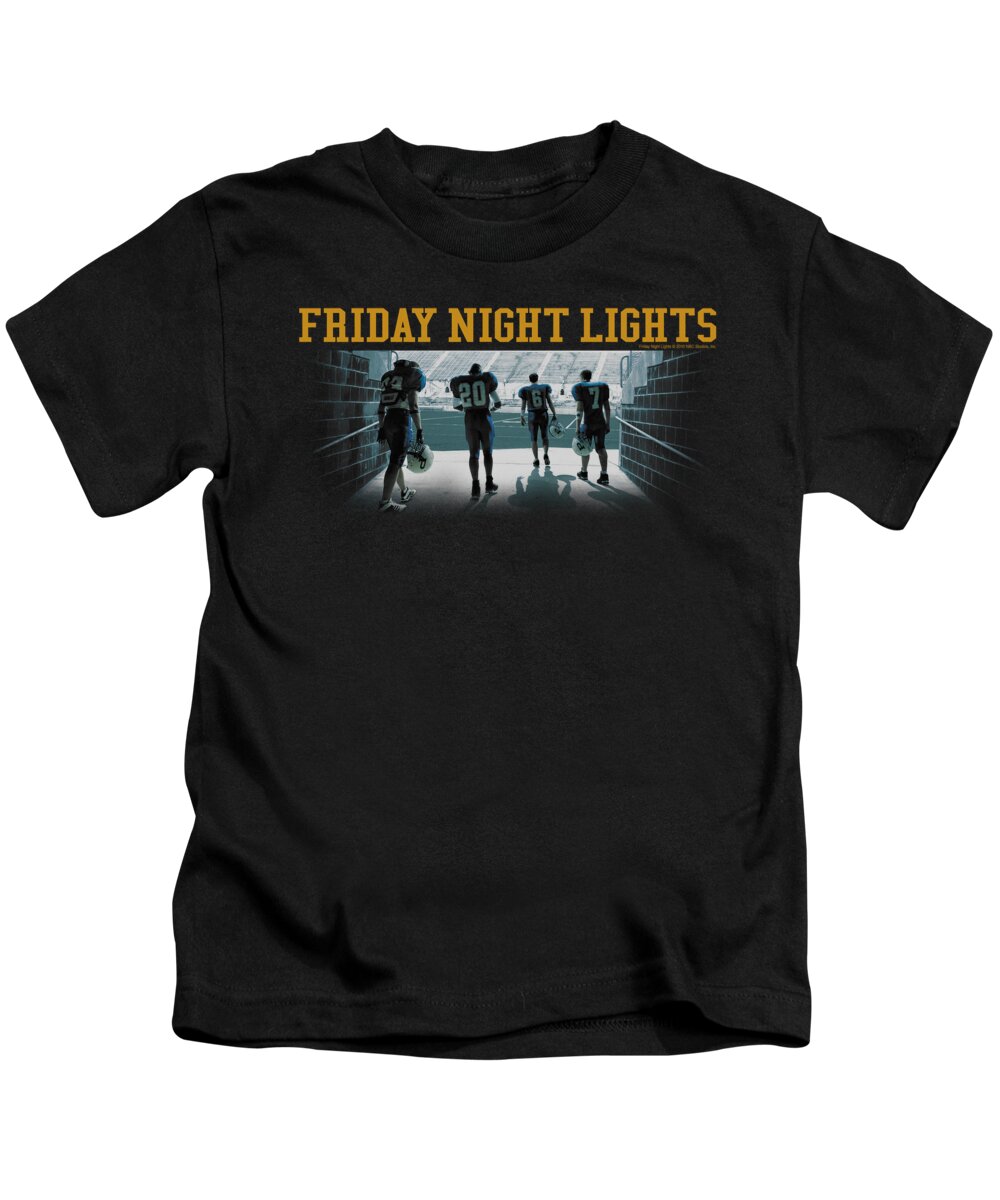Friday Night Lights Kids T-Shirt featuring the digital art Friday Night Lts - Game Time by Brand A