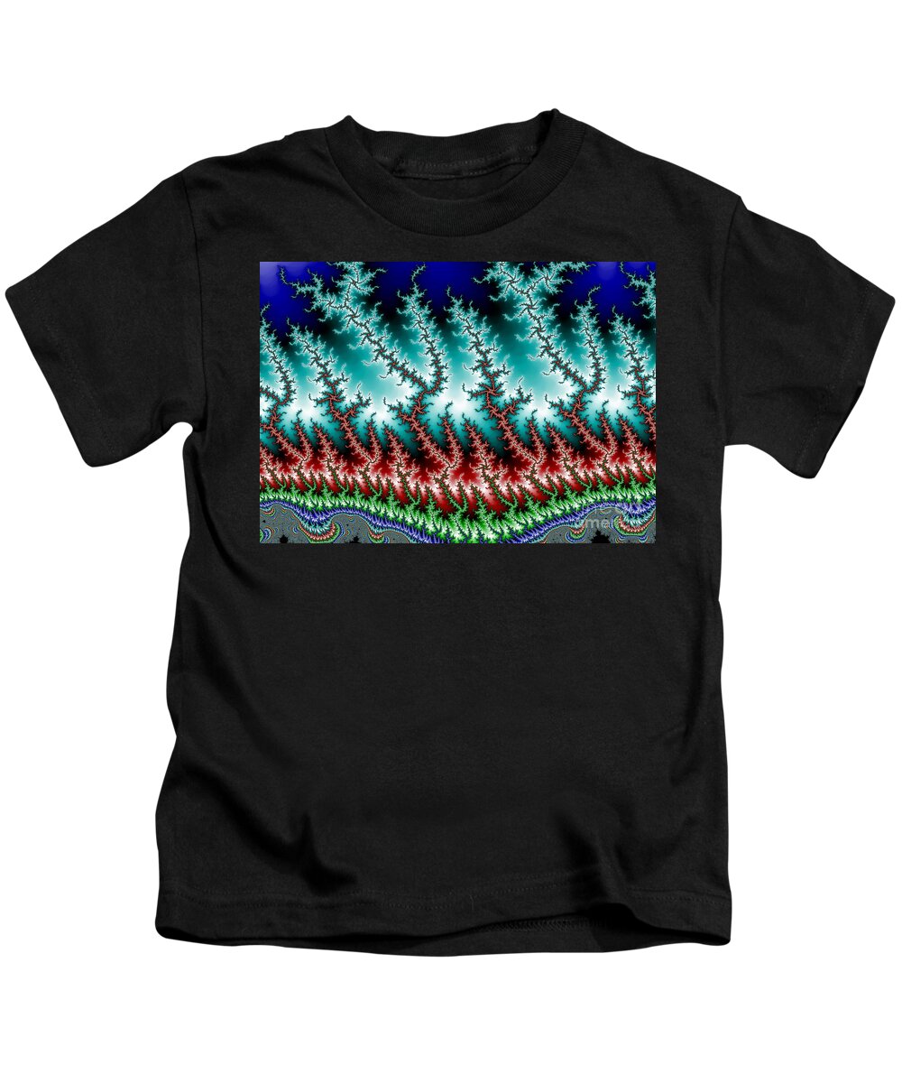 Frizzle Frazzle Fractal 1 Kids T-Shirt featuring the digital art Frizzle Frazzle Fractal 1b by Robert E Alter Reflections of Infinity