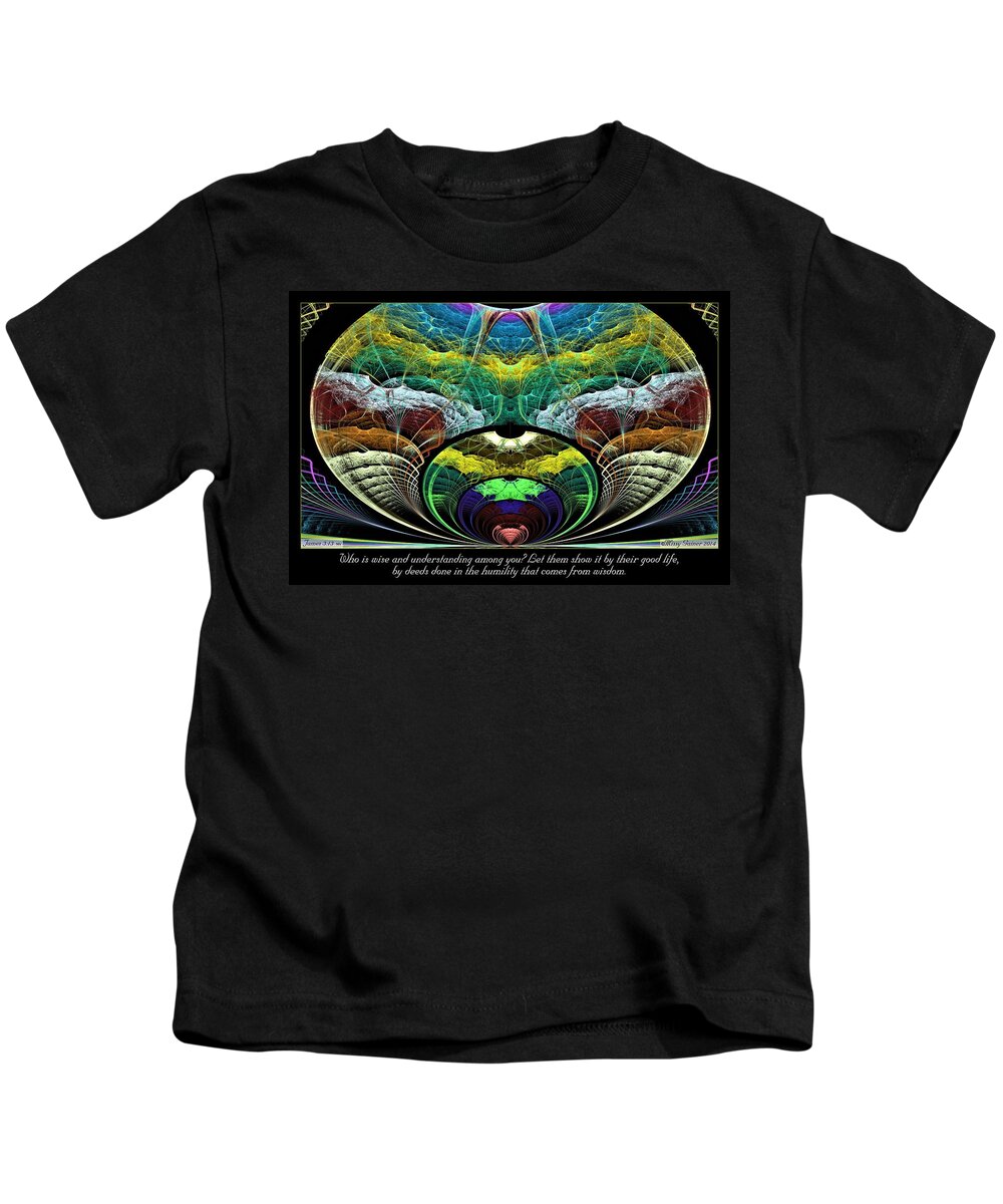 Fractal Kids T-Shirt featuring the digital art From Wisdom by Missy Gainer