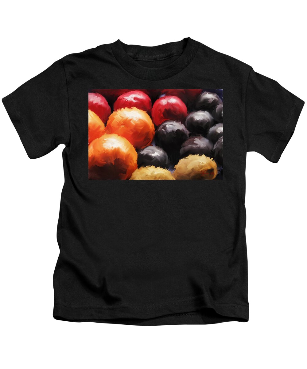 Pallet Knife And Oils Kids T-Shirt featuring the digital art Fruit Bowl by Vincent Franco