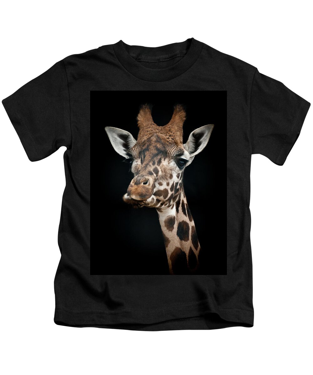 Animal Kids T-Shirt featuring the photograph Giraffe by Chris Boulton