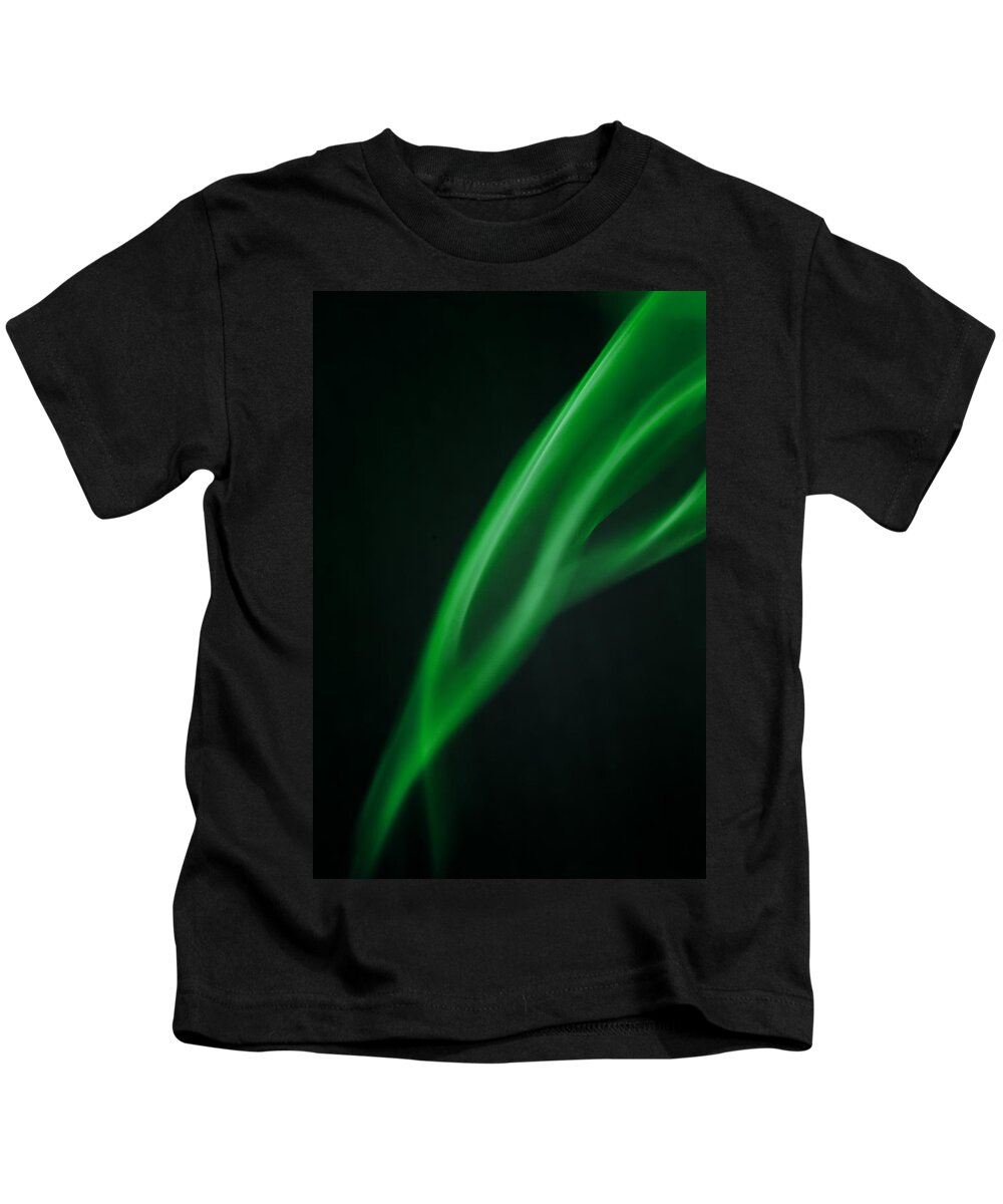 Smoke Abstract Kids T-Shirt featuring the photograph Green smoke abstract by Michalakis Ppalis