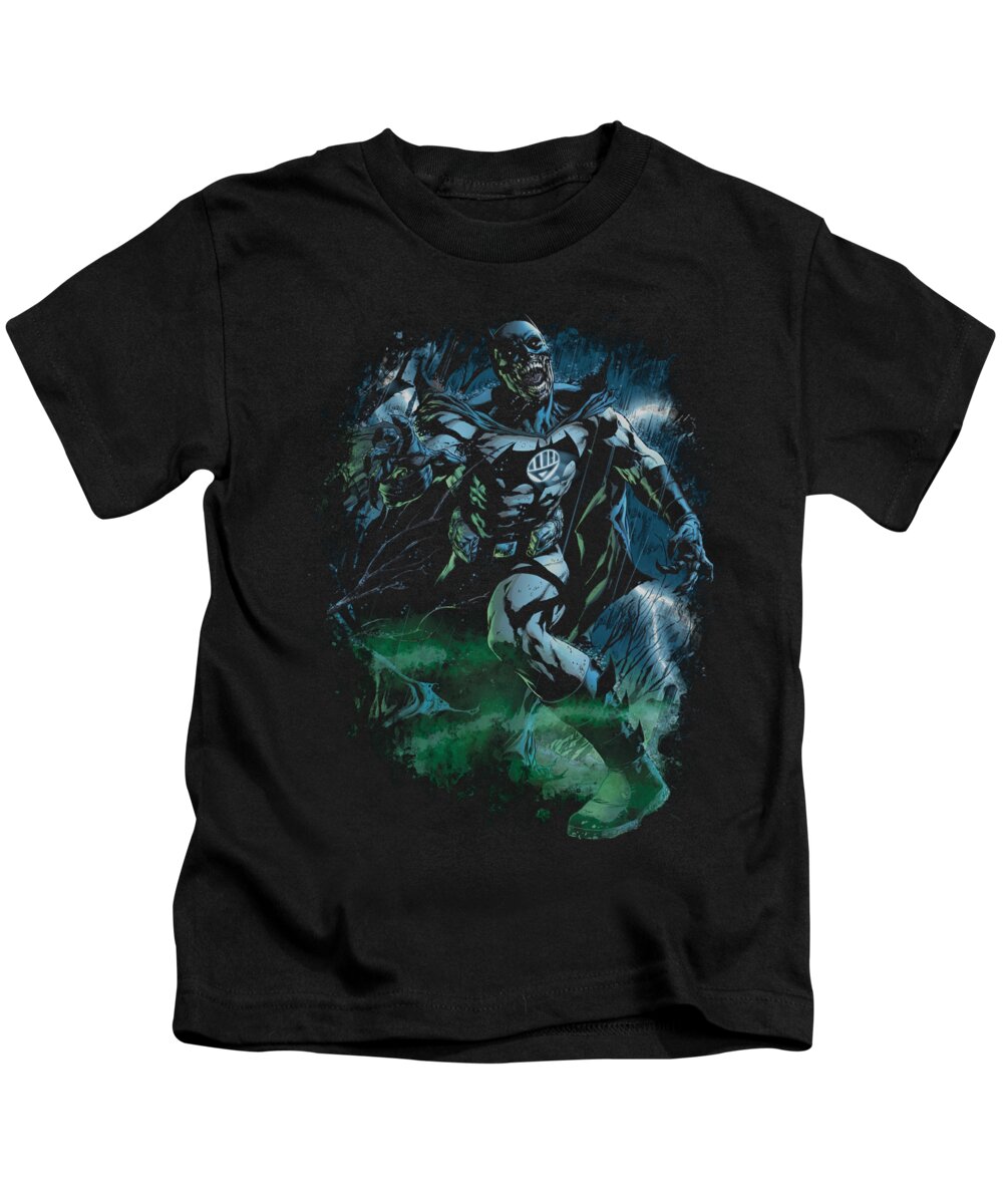 Green Lantern Kids T-Shirt featuring the digital art Green Lantern - Black Lantern Batman by Brand A