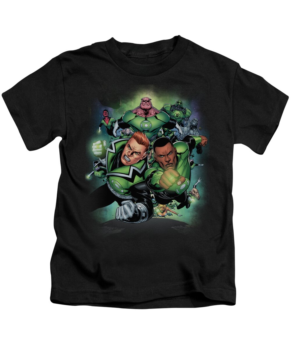 Green Lantern Kids T-Shirt featuring the digital art Green Lantern - Corps #1 by Brand A