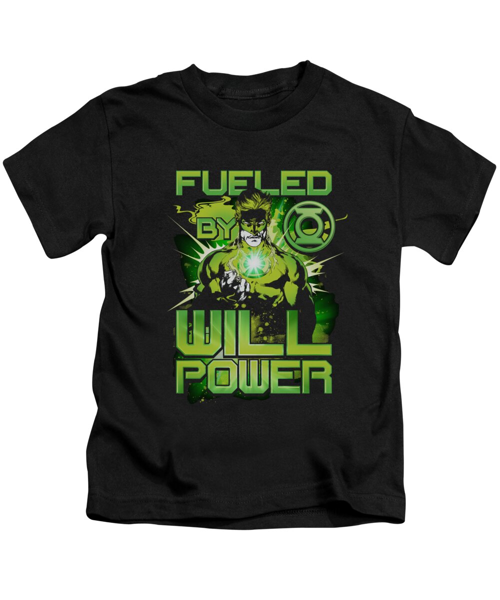 Green Lantern Kids T-Shirt featuring the digital art Green Lantern - Fueled by Brand A