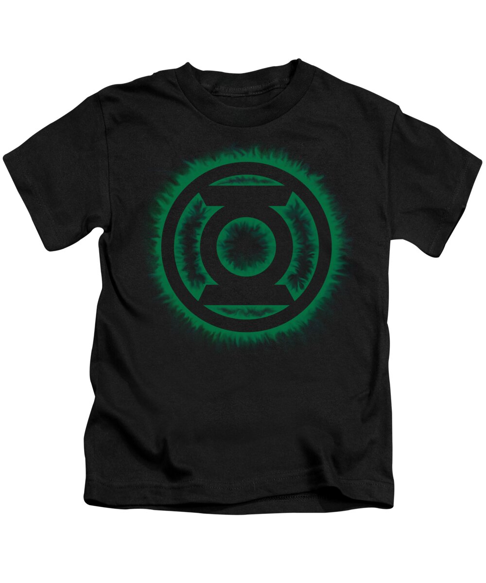  Kids T-Shirt featuring the digital art Green Lantern - Green Flame Logo by Brand A