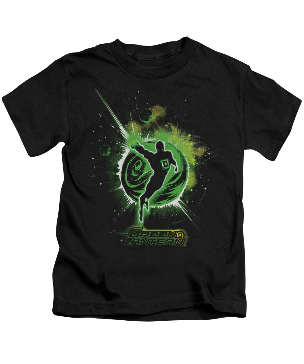 Green Lantern Kids T-Shirt featuring the digital art Green Lantern - Shadow Lantern by Brand A