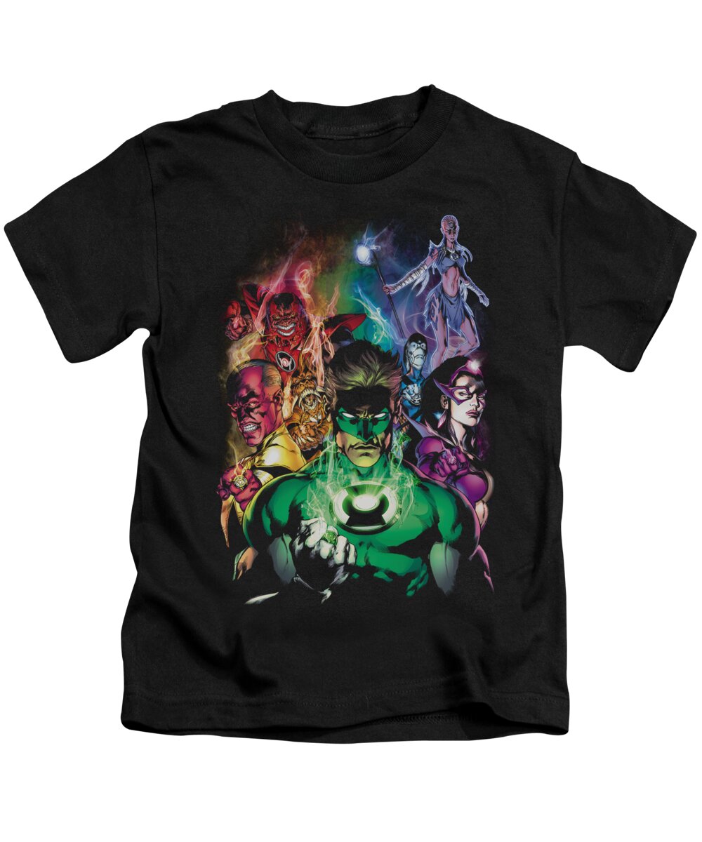 Green Lantern Kids T-Shirt featuring the digital art Green Lantern - The New Guardians by Brand A