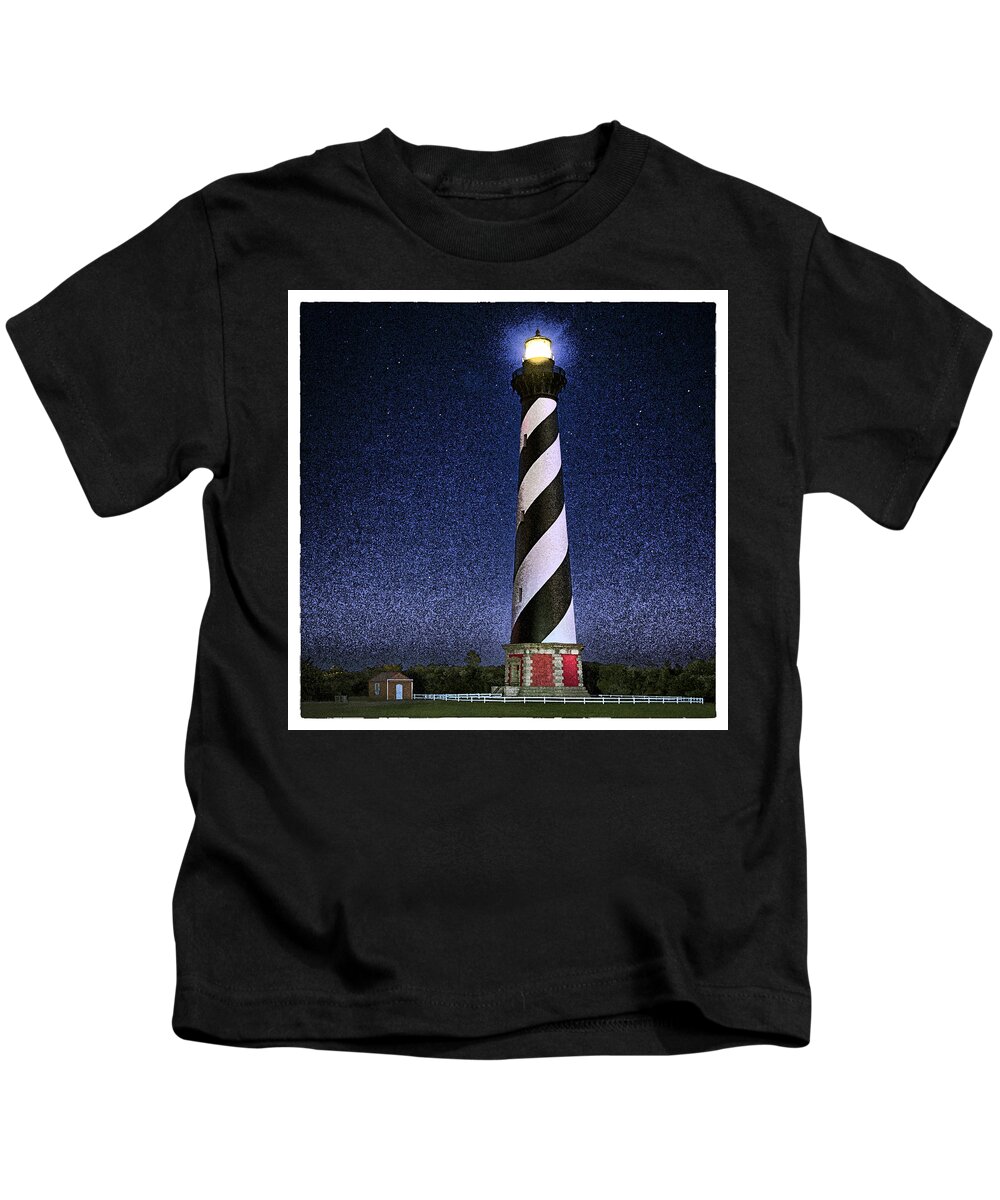 North Carolina Kids T-Shirt featuring the photograph Hatteras Under Stars by Robert Fawcett