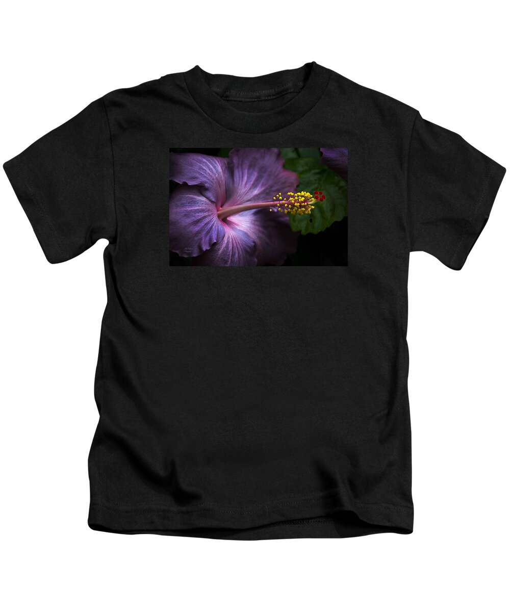Bloom Kids T-Shirt featuring the photograph Hibiscus Bloom in Lavender by Julie Palencia
