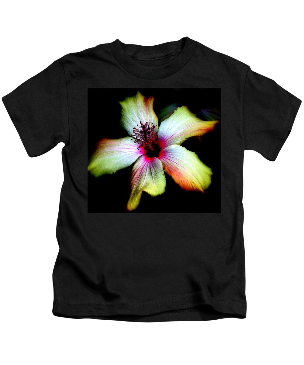 Single Flower Kids T-Shirt featuring the photograph Hibiscus by Jodie Marie Anne Richardson Traugott     aka jm-ART
