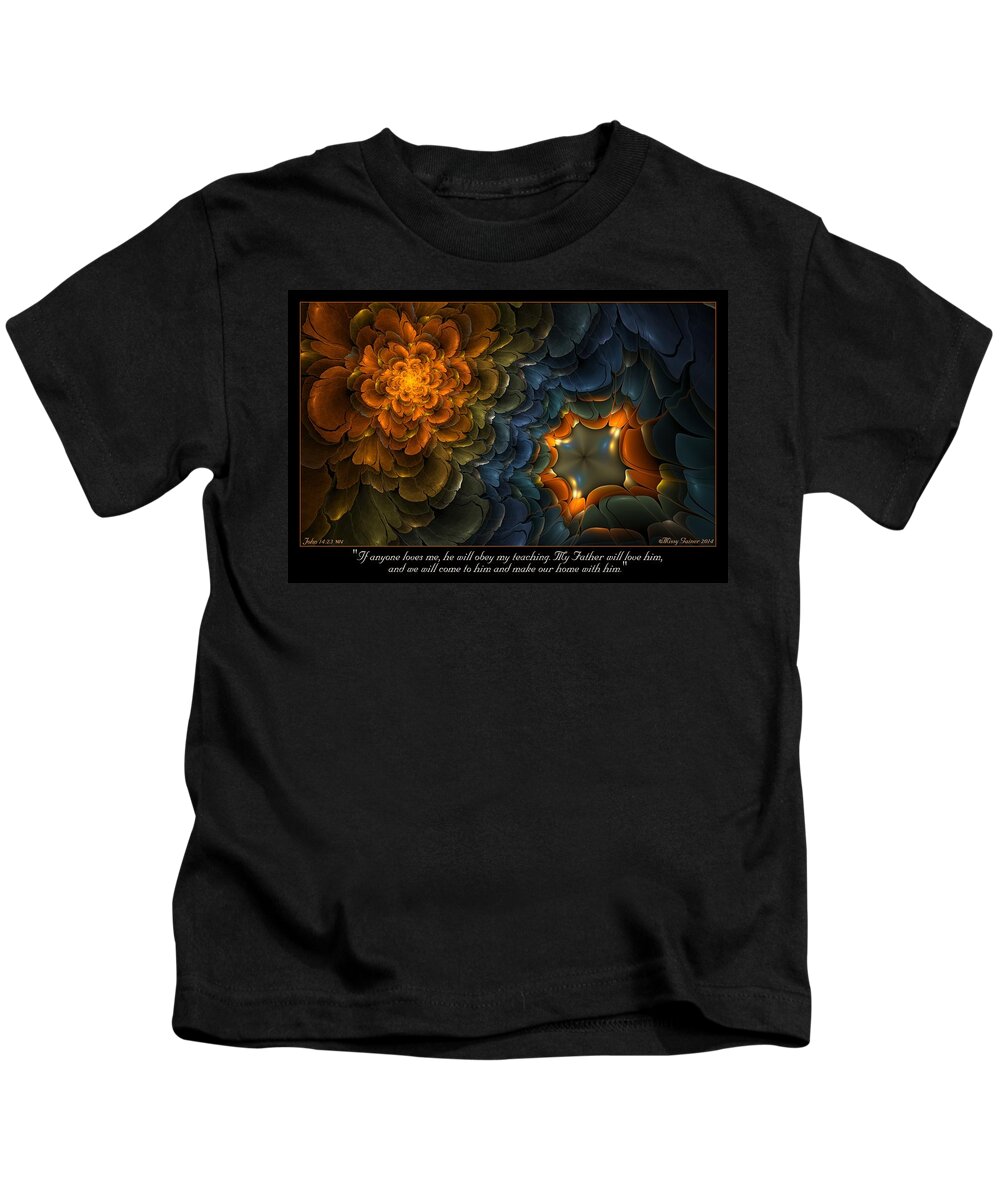 Fractal Kids T-Shirt featuring the digital art Home With Him by Missy Gainer