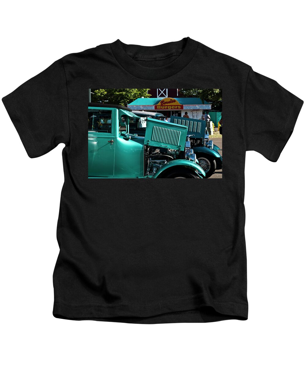 Car Kids T-Shirt featuring the photograph Hot Rods and Burgers by Ron Roberts