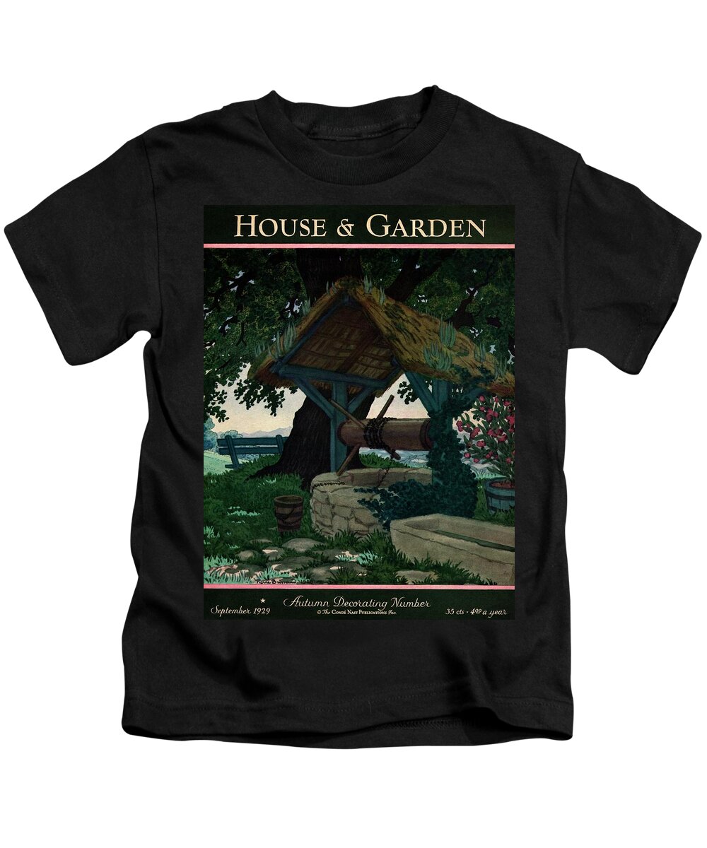 House And Garden Kids T-Shirt featuring the photograph House And Garden Autumn Decorating Number Cover by Pierre Brissaud
