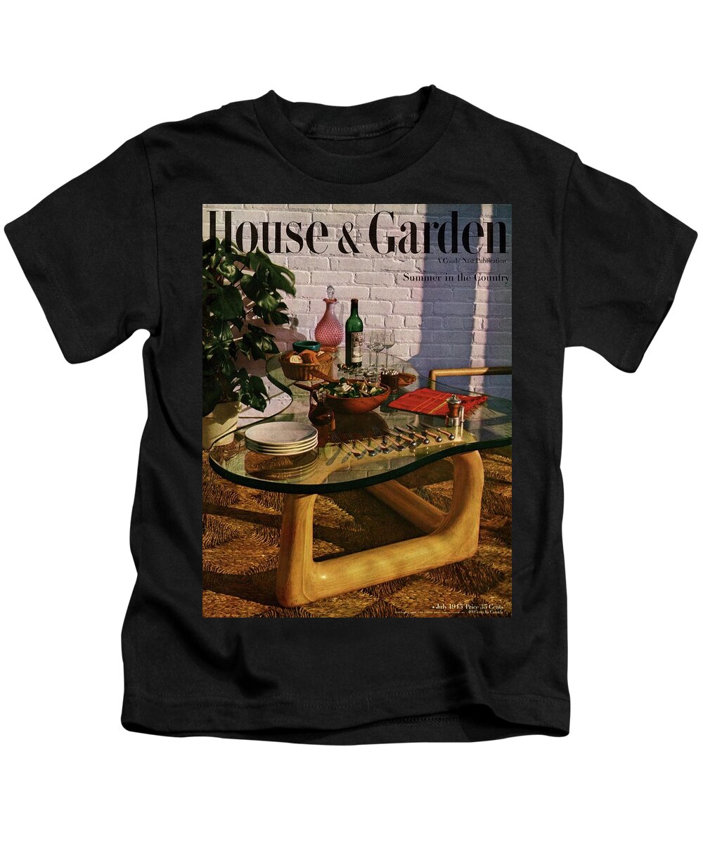 House And Garden Kids T-Shirt featuring the photograph House And Garden Cover Featuring Brunch by John Rawlings