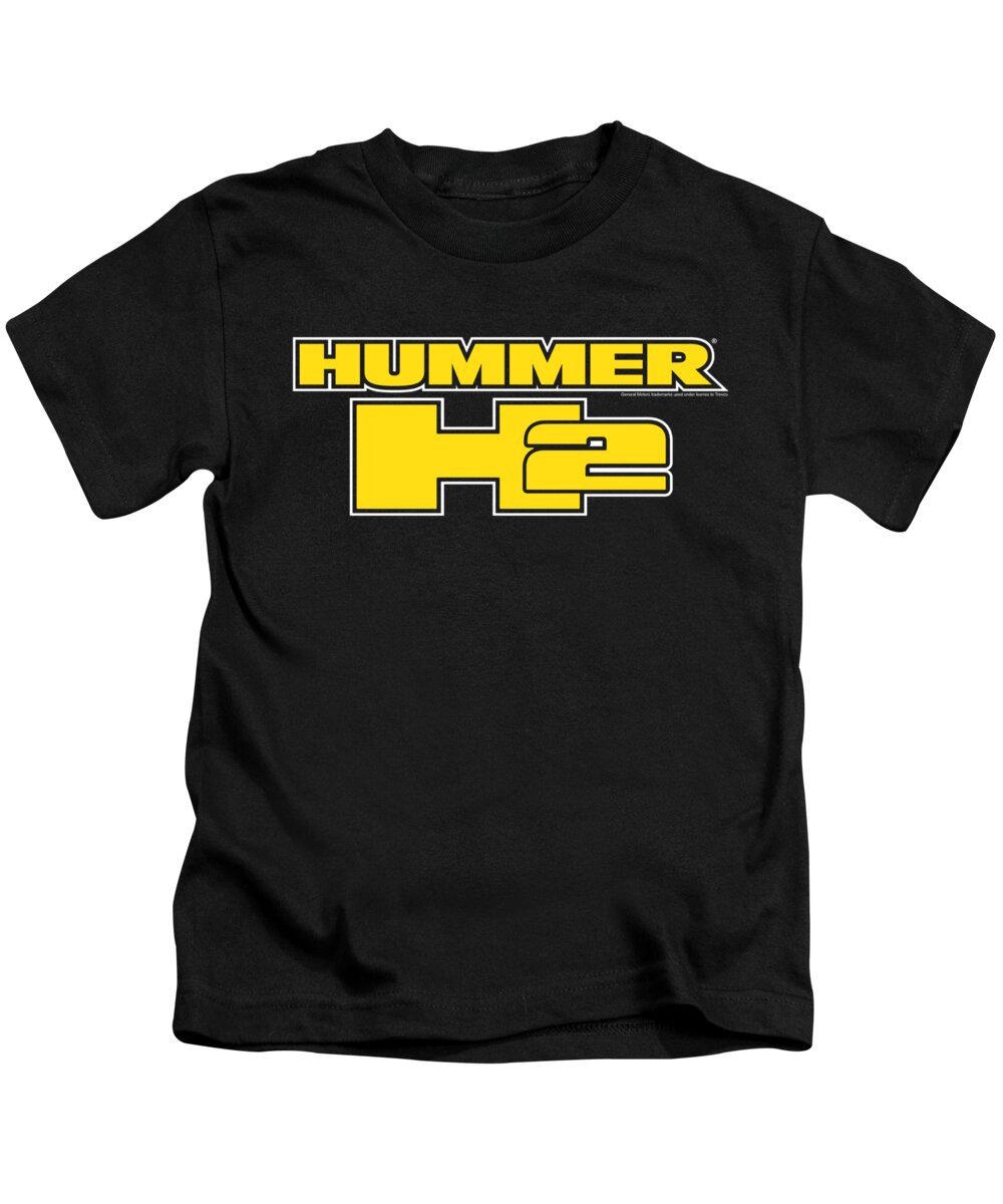  Kids T-Shirt featuring the digital art Hummer - H2 Block Logo by Brand A