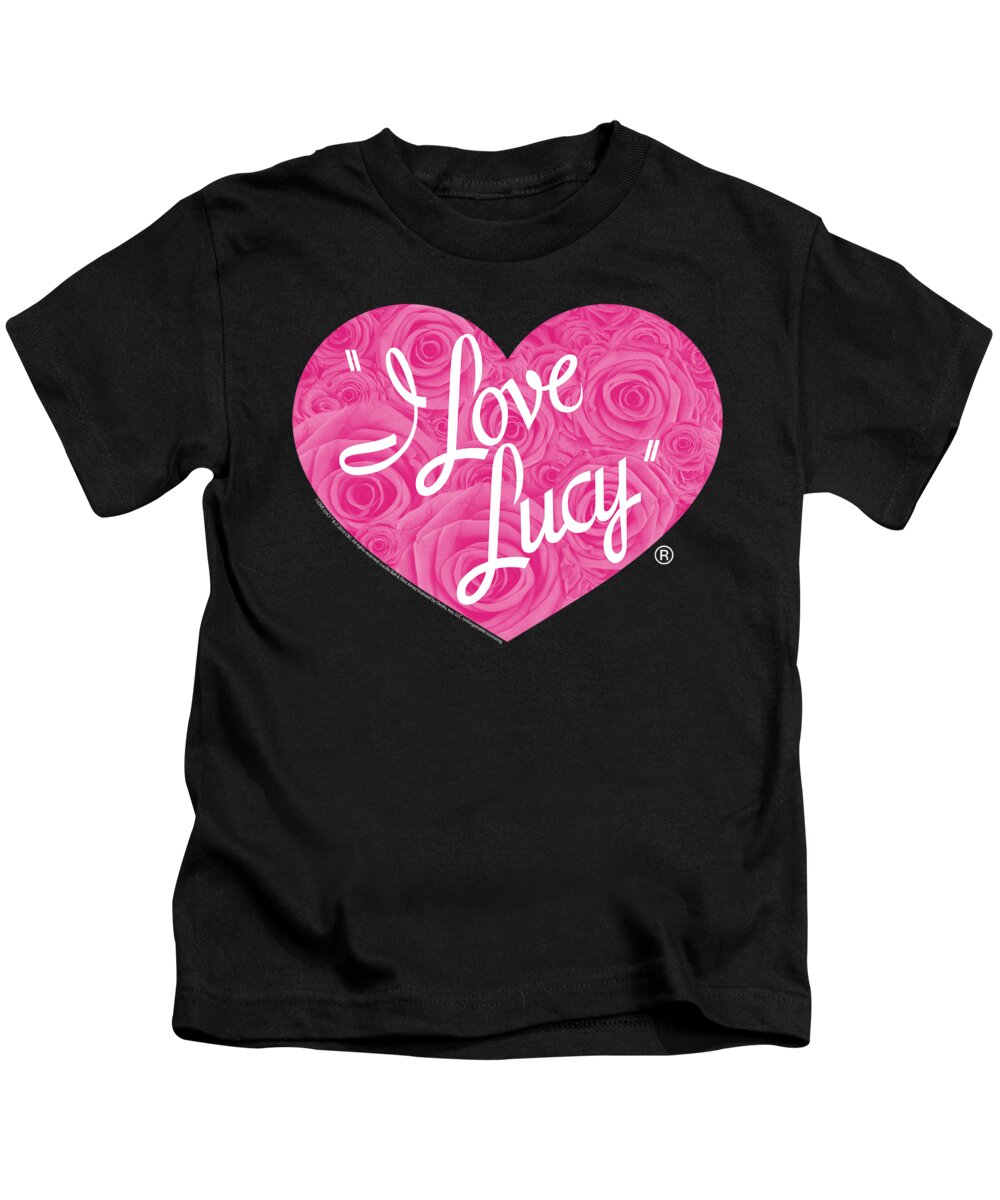  Kids T-Shirt featuring the digital art I Love Lucy - Floral Logo by Brand A