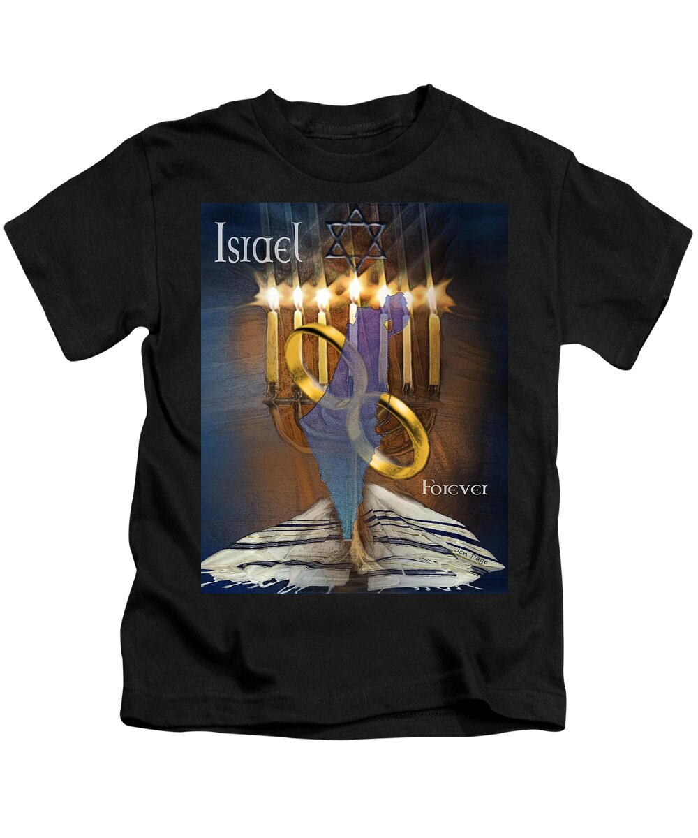 Israel Forever Kids T-Shirt featuring the painting Israel Forever by Jennifer Page