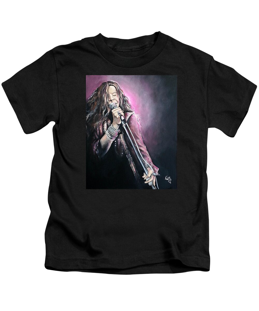 Janis Joplin Kids T-Shirt featuring the painting Janis Joplin by Tom Carlton