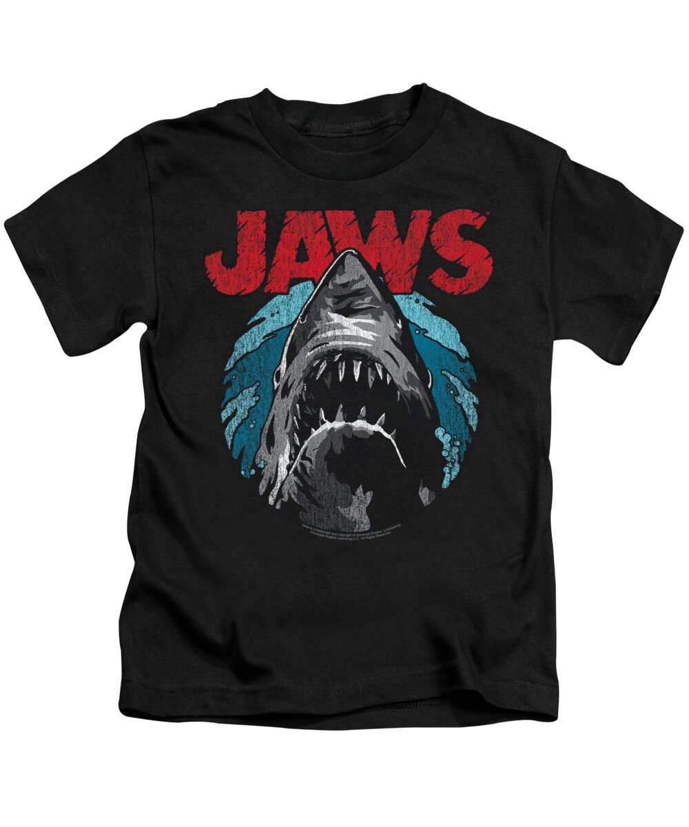  Kids T-Shirt featuring the digital art Jaws - Water Circle by Brand A
