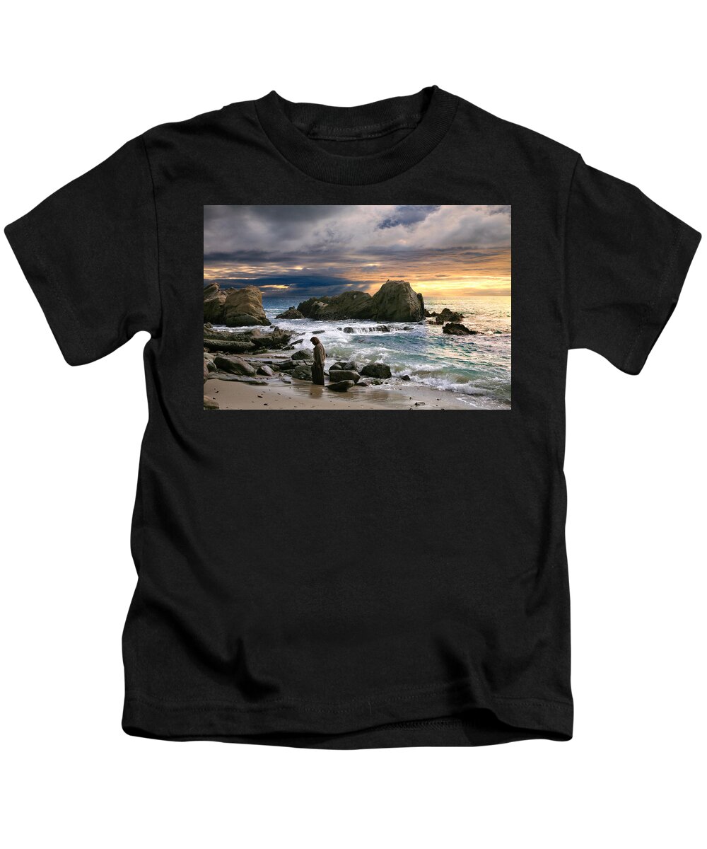 Alex-acropolis-calderon Kids T-Shirt featuring the photograph Jesus' Sunset by Acropolis De Versailles