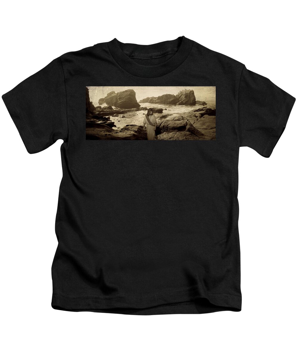 Alex-acropolis-calderon Kids T-Shirt featuring the photograph Jesus Walks Among Angels by Acropolis De Versailles